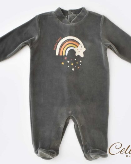 Velvet Romper (Rainbow Grey)